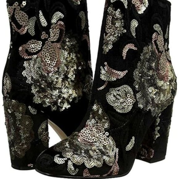 Aldo Suede Sequin Flower Booties Size 8 - Picture 1 of 1